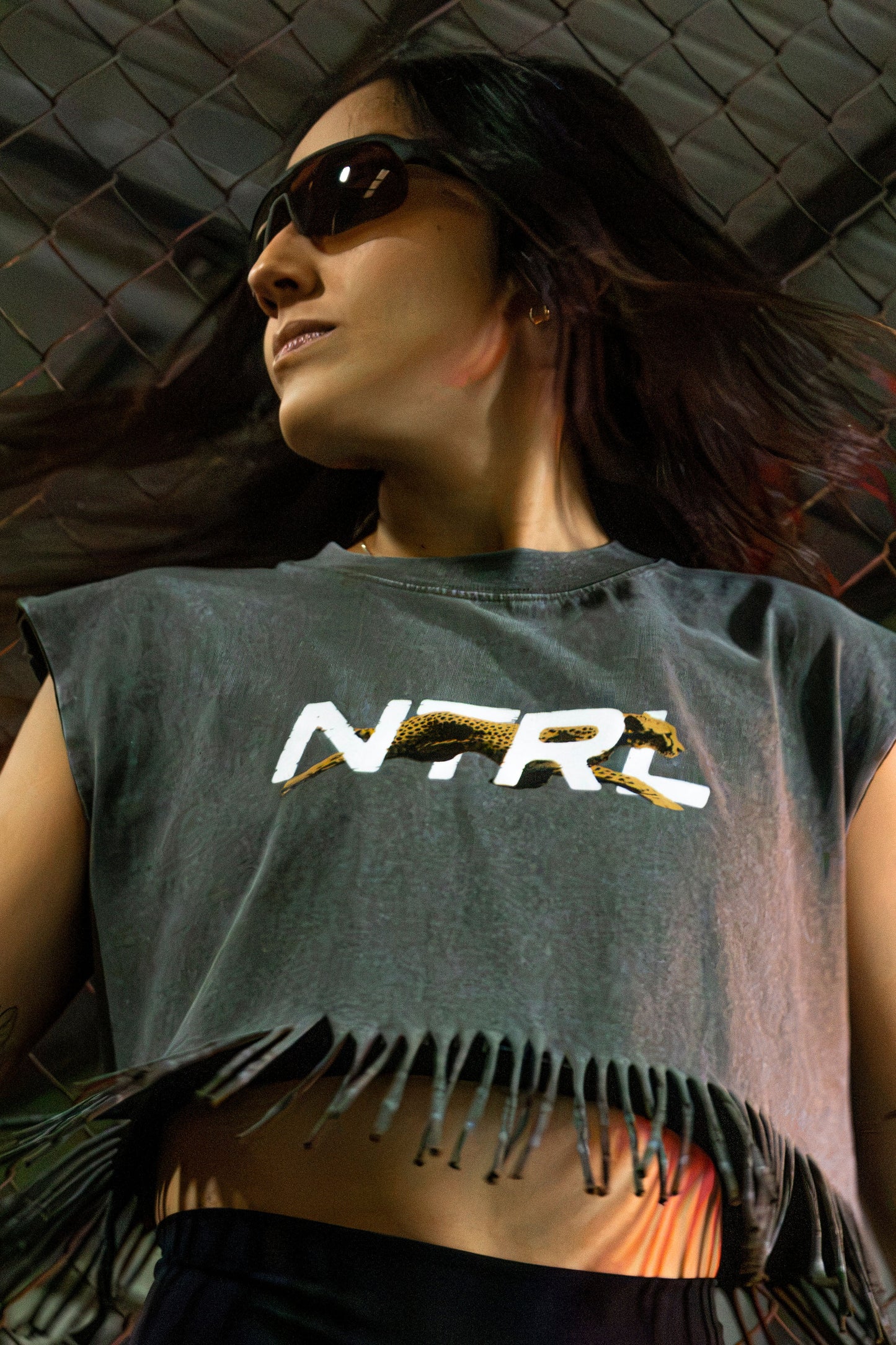 NTRL Cheetah Women's Washed Tank Crop top