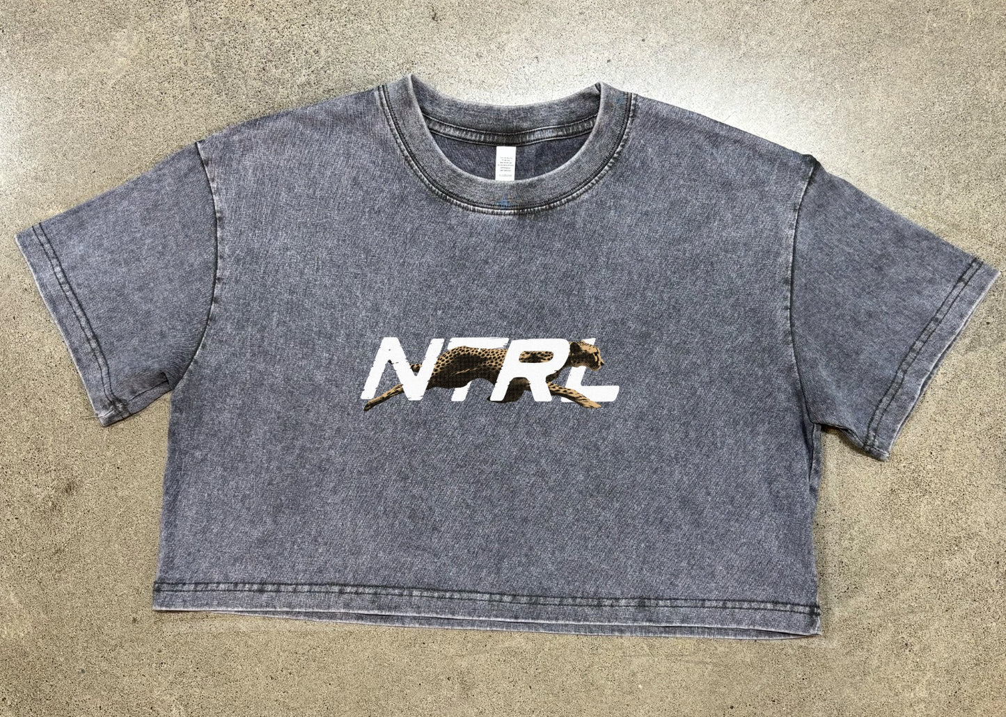 NTRL Cheetah Women's Washed Crop top