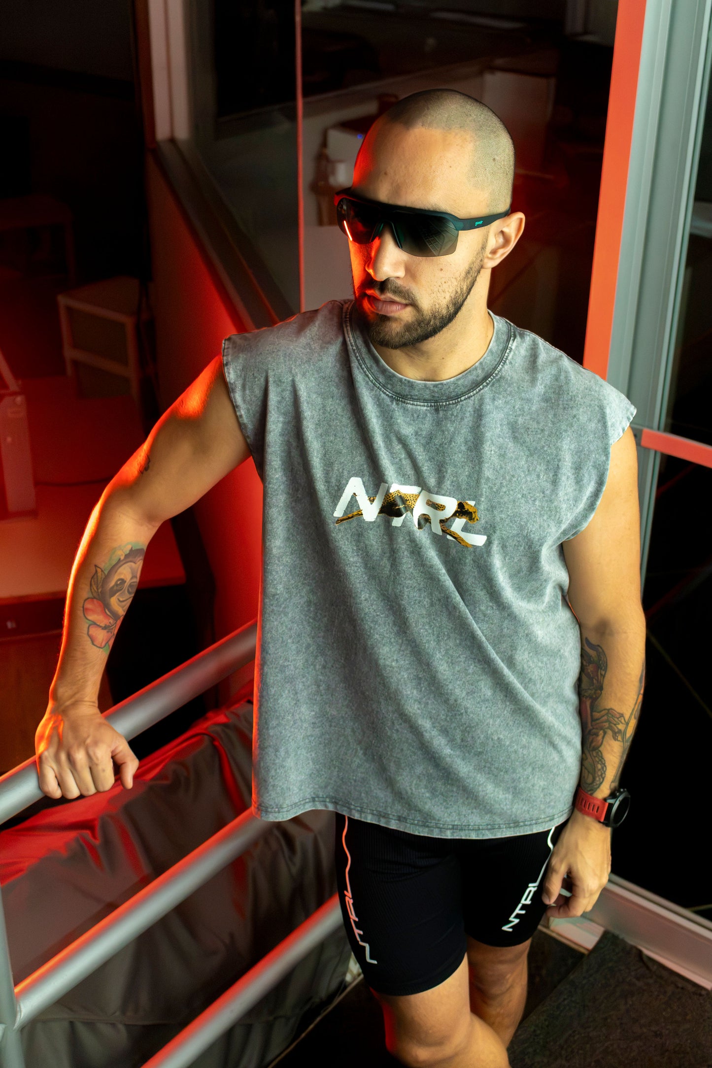 NTRL Cheetah Men's Washed Tank