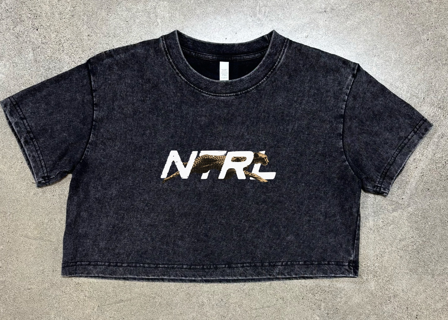 NTRL Cheetah Women's Washed Crop top