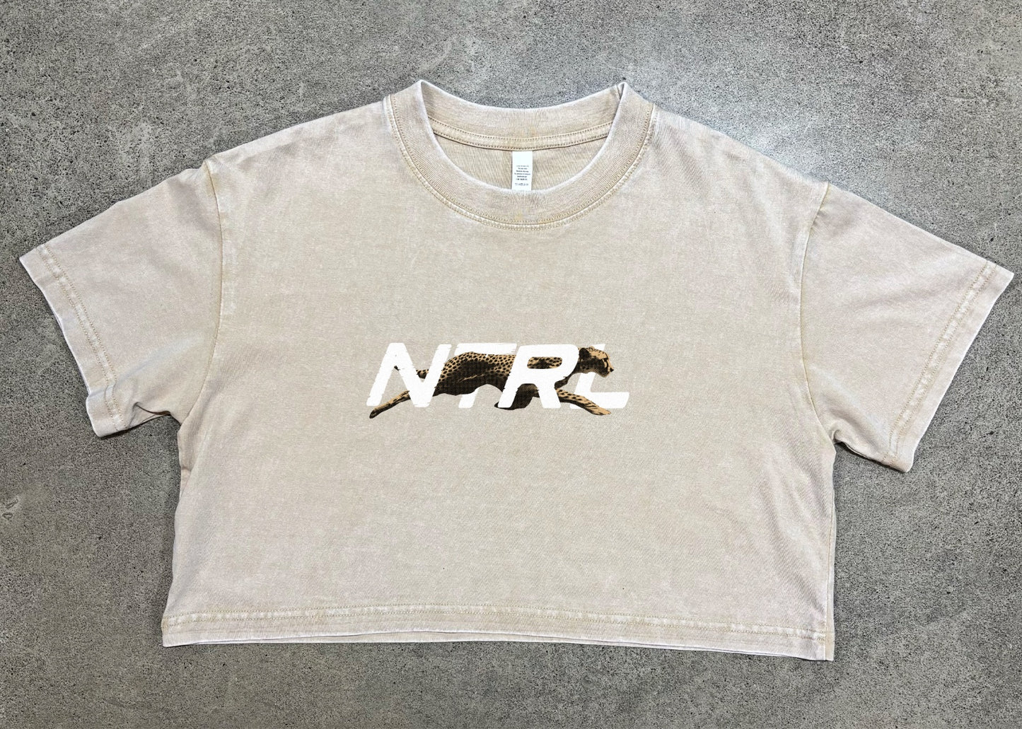 NTRL Cheetah Women's Washed Crop top